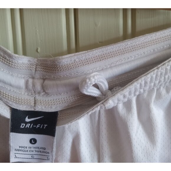 Nike Dri-Fit White Black Running Training Gym Shorts Athletic Women’s Size L - Picture 5 of 7